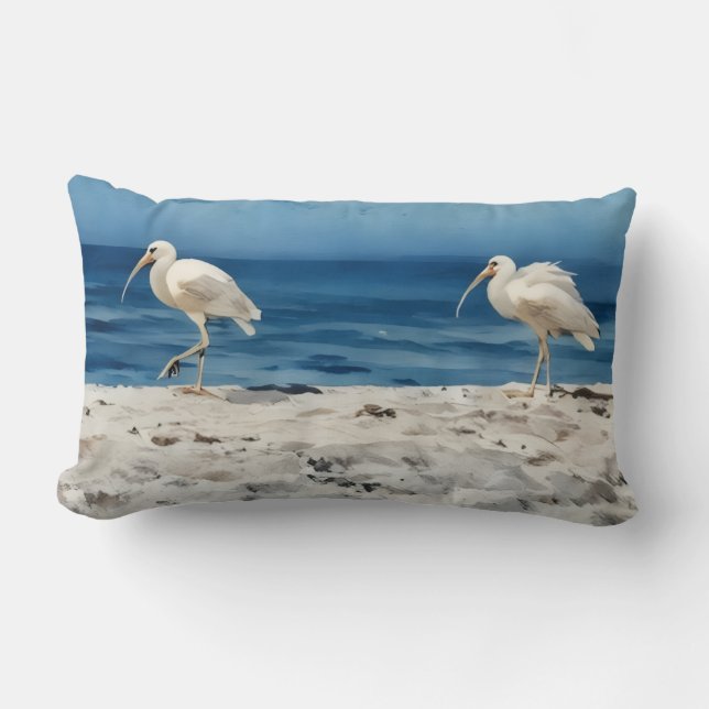 Almofada Lombar Birds on the Beach Siesta Key Pillow (Frente)