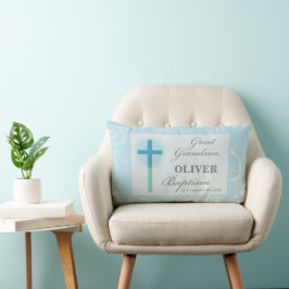 Almofada Lombar Bisneto Batismo Renda Azul Personalizado