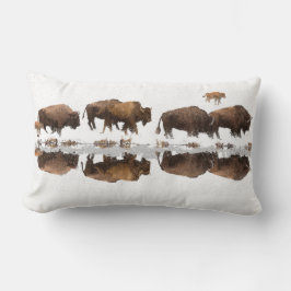 Almofada Lombar Bison Roaming na neve do inverno |