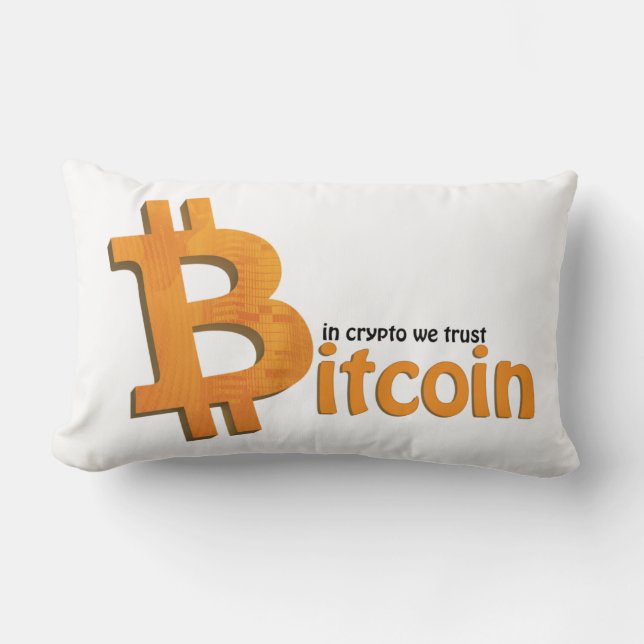 Almofada Lombar Bitcoin em we trust pillow - crypto (Frente)