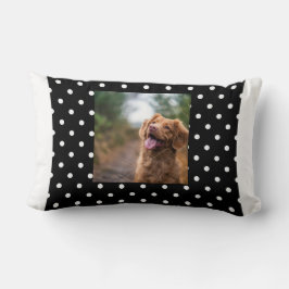 Almofada Lombar Black and white polka dot Dog pic
