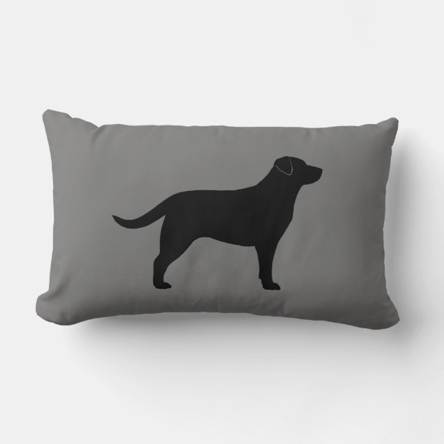 Almofada Lombar Black Labrador Retriever Silhouette Dog Lover (Frente)