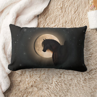 Almofada Lombar Black Moon Shine Horse Throw Pillow