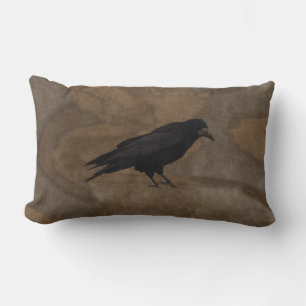 Almofada Lombar Black Rook British Corvid e Rustic Background