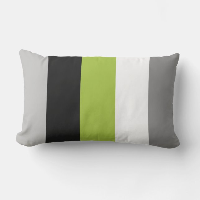 Almofada Lombar Bloco de Cor Moderna Verde Lima Cinza Preto Outdoo (Frente)