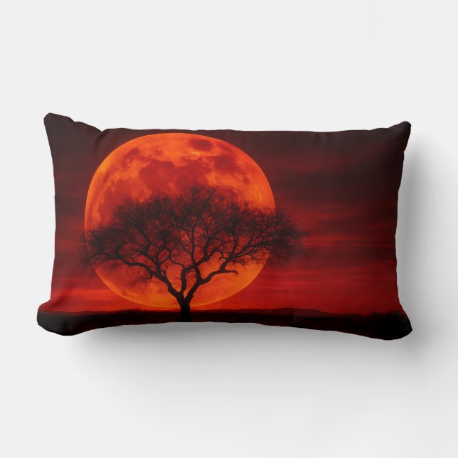 Almofada Lombar Blood Moon Mesquite Tree Throw Pillow - Western (Frente)