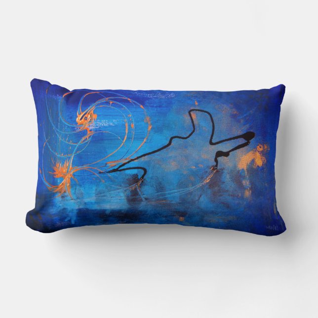 Almofada Lombar Blue Bird, Abstract Art  (Frente)