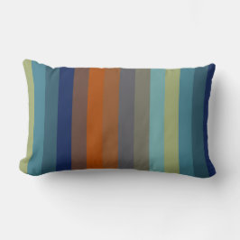 Almofada Lombar Blue, orange, green, yellow and gray stripes