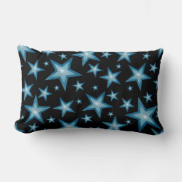 Almofada Lombar Blue Stars impresso travesseiro decorativo preto
