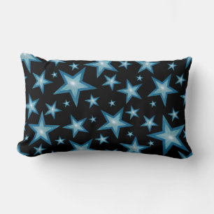 Almofada Lombar Blue Stars impresso travesseiro decorativo preto