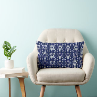 Almofada Lombar Blue & White Unique Abstract Pattern