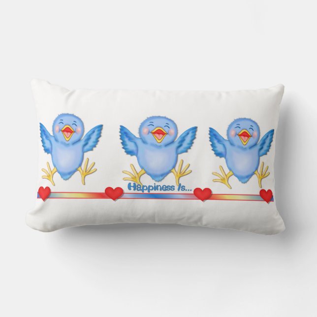 Almofada Lombar Bluebird da felicidade (Frente)