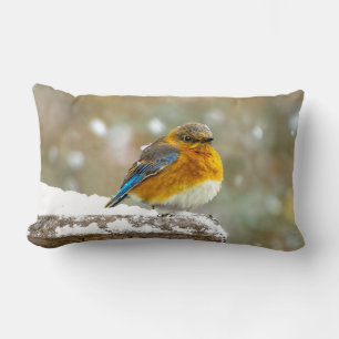 Almofada Lombar Bluebird oriental na neve - Foto original