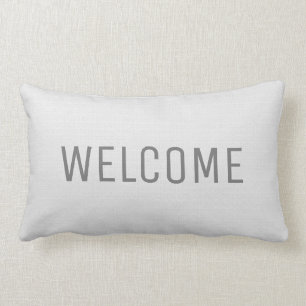 Almofada Lombar Boa vinda branca rústica moderna da textura de