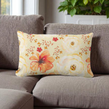 Boho Botânico Aquarela Creme Laranja Floral