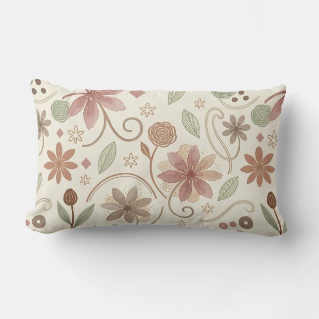 Almofada Lombar Boho Floral  (Frente)