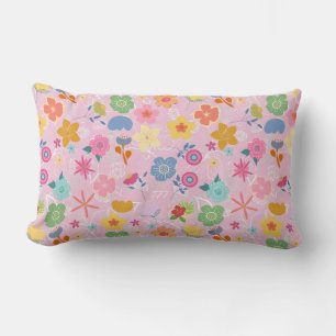 Almofada Lombar Boho Flowers Padrão B01.w LPink BG