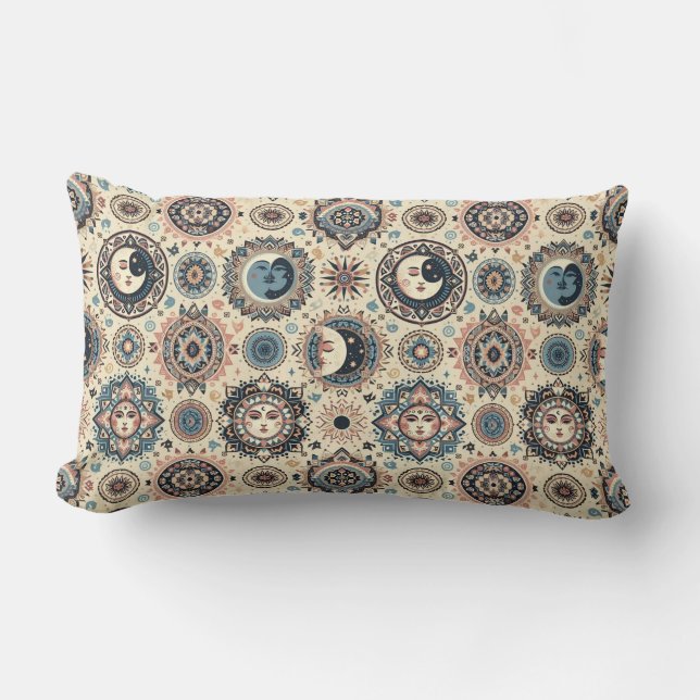 Almofada Lombar Boho Sun e Lua (Frente)