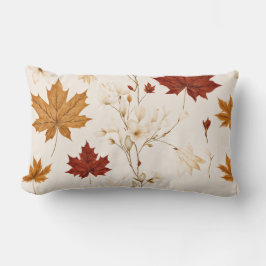 Almofada Lombar Boho Vintage Maple Deixa Padrão Floral De Inverno