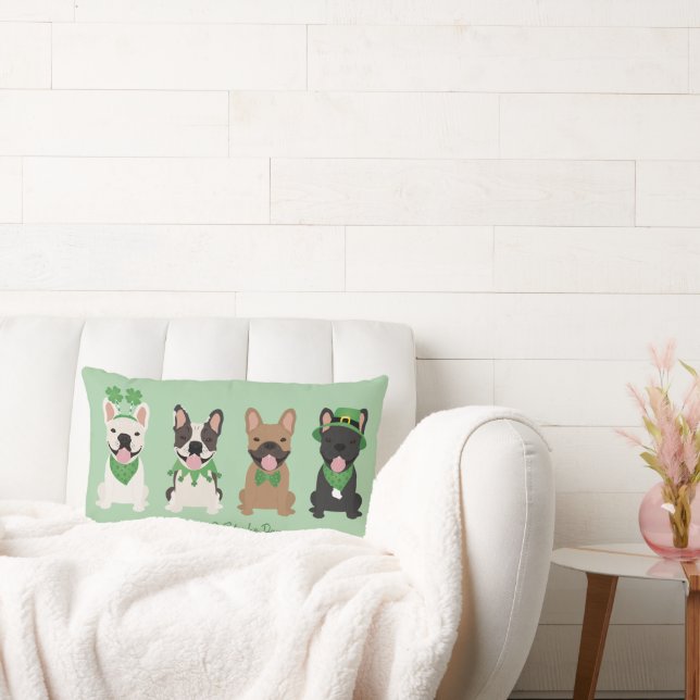 Almofada Lombar Bois Franceses de Dia de São Patrício Feliz (Sofá)