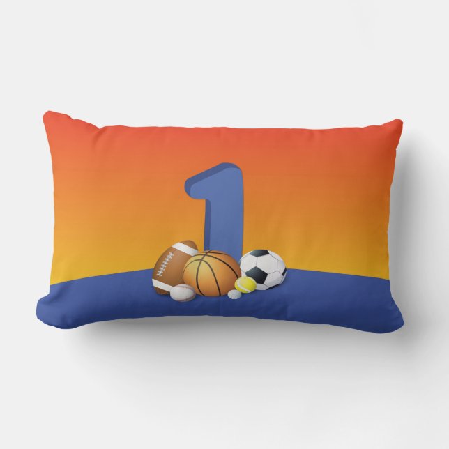 Almofada Lombar Bolas de Esporte de primeiro aniversario (Frente)
