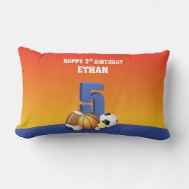 Almofada Lombar Bolas de Esportes de Aniversário do 5 de Menino de