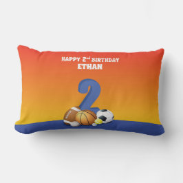 Almofada Lombar Bolas de Esportes de Menino de Nome Personalizado