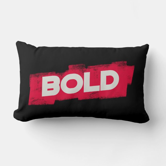 Almofada Lombar BOLD Typography Throw Pillow – Red and White (Frente)