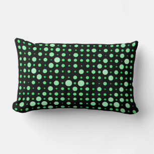 Almofada Lombar Bolinhas 02.Verde. BG preto