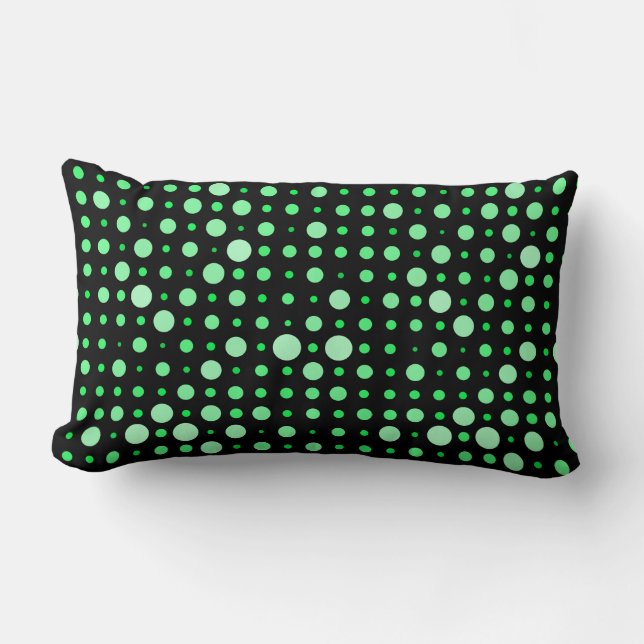 Almofada Lombar Bolinhas 02.Verde. BG preto (Frente)
