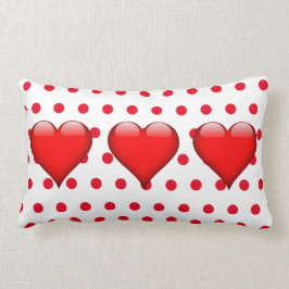 Almofada Lombar Bolinhas de Dia de os namorados de Corações Vermel