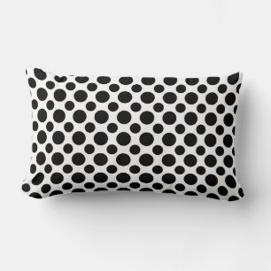 Almofada Lombar Bolinhas pretas no Travesseiro decorativo branco