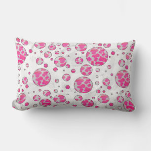 Almofada Lombar Bolinhas rosa e branco