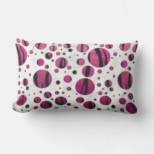 Almofada Lombar Bolinhas Tigre Impressão Rosa e Preto