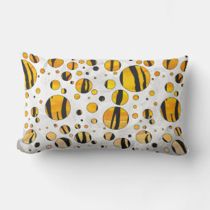 Almofada Lombar Bolinhas Tigre Preto e Laranja