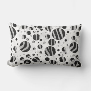 Almofada Lombar Bolinhas zebra Cinza preta e clara