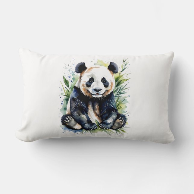 Almofada Lombar Bonita Watercolor Panda Bear (Frente)