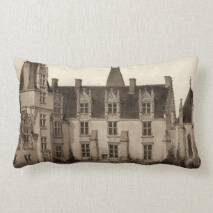 Almofada Lombar Bonito Chateau Francês em Sepia Tones