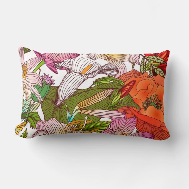 Almofada Lombar Bonito prática decorativa ocular floral (Frente)