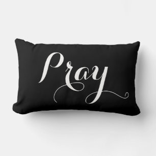 Almofada Lombar bonito PRAY em caracteres de script 