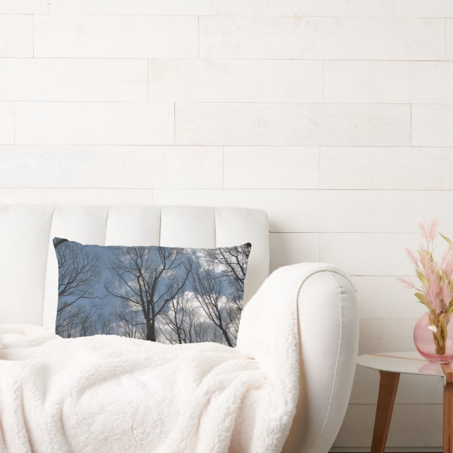 Almofada Lombar Bonito Tulip Poplar Trees Nubladas Céu (Sofá)