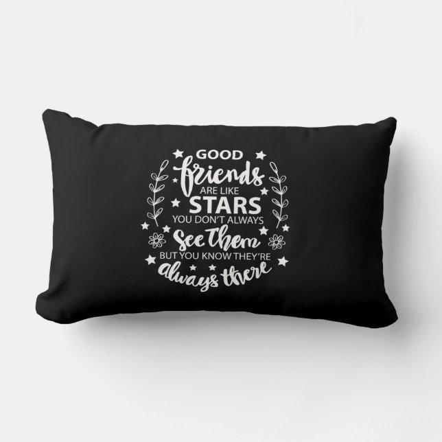 Almofada Lombar Bons Amigos São Como Estrelas (Frente)