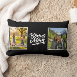 Almofada Lombar Bônus Mãe Pincel Script Dois Foto Preto e Branco