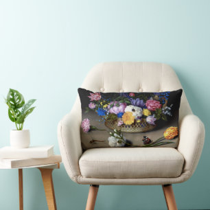 Almofada Lombar Bosschaert Flower Ainda A Vida Insetos Arte Holand