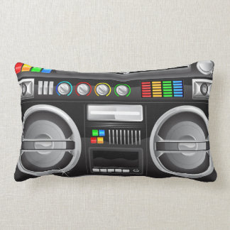 Almofada Lombar botões arco-íris retro boombox ghetto master