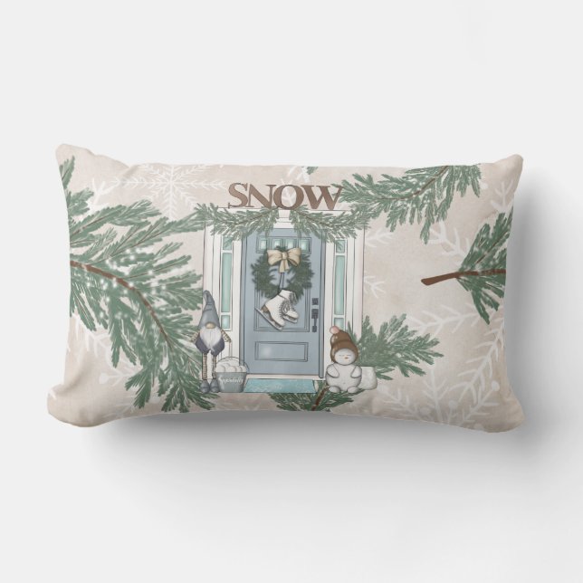 ALMOFADA LOMBAR BRANCHAS EVERGREEN HOLIDAY FRENTE DOOR WREATH (Frente)