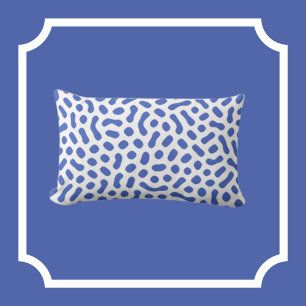 Almofada Lombar Branco com formas do Bean Azul Periwinkle