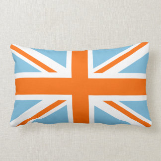 Almofada Lombar Branco do design da bandeira/Jack de união & azul