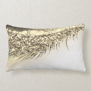 Almofada Lombar Branco Dourado de Champagne do chicote da