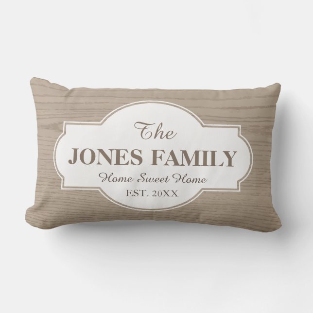 Almofada Lombar Branco estabelecido Home novo e madeira do ano da (Frente)